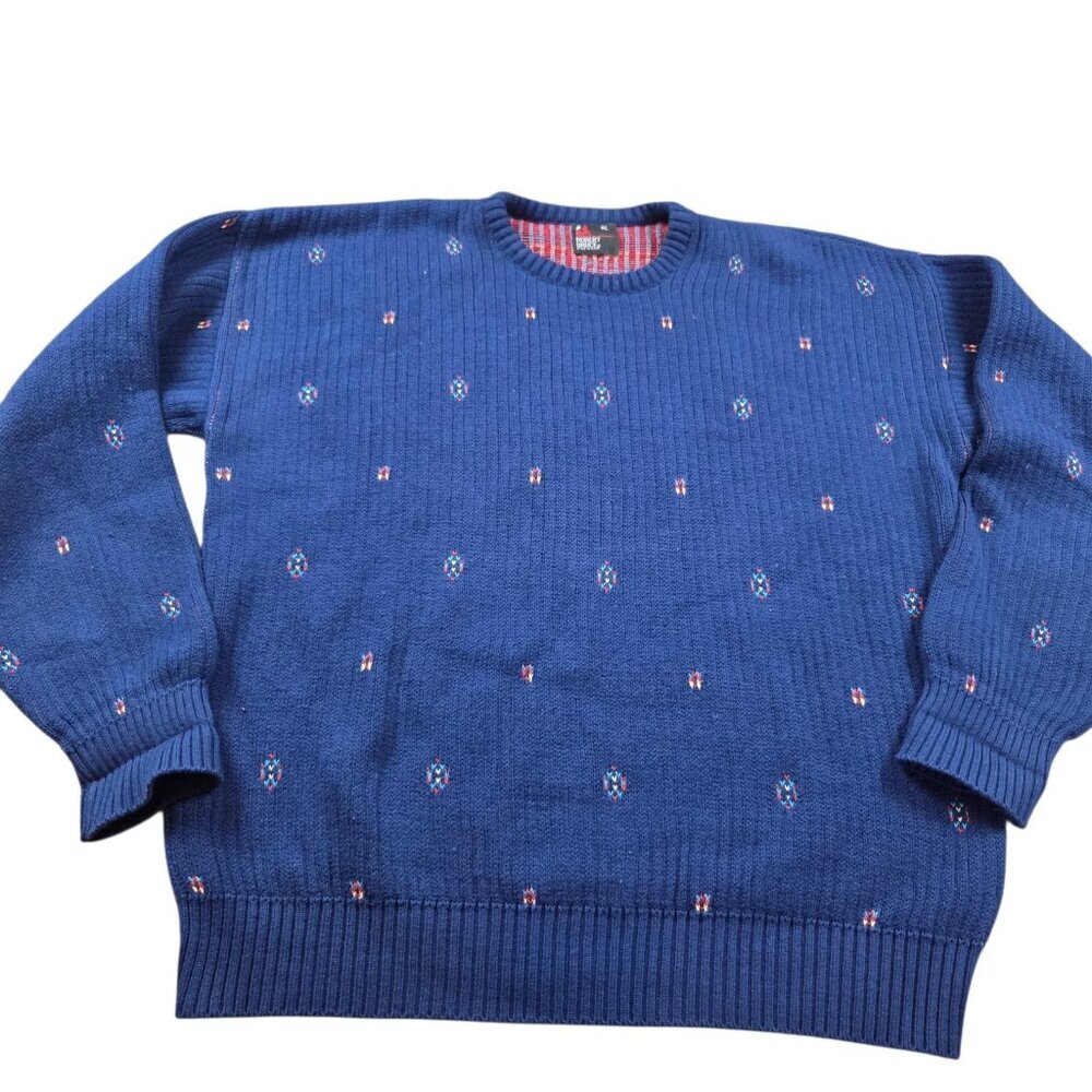 Vintage Robert Bruce Sweater Mens XL Grandpa Cottage Crew Chunky